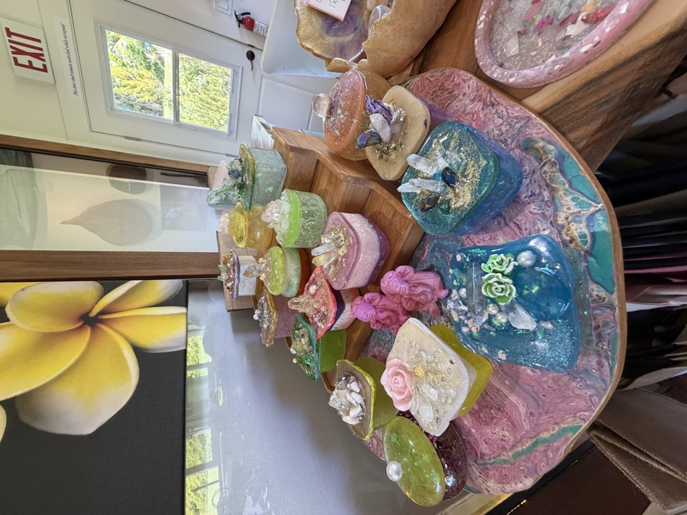 Resin and crystal trinket boxes