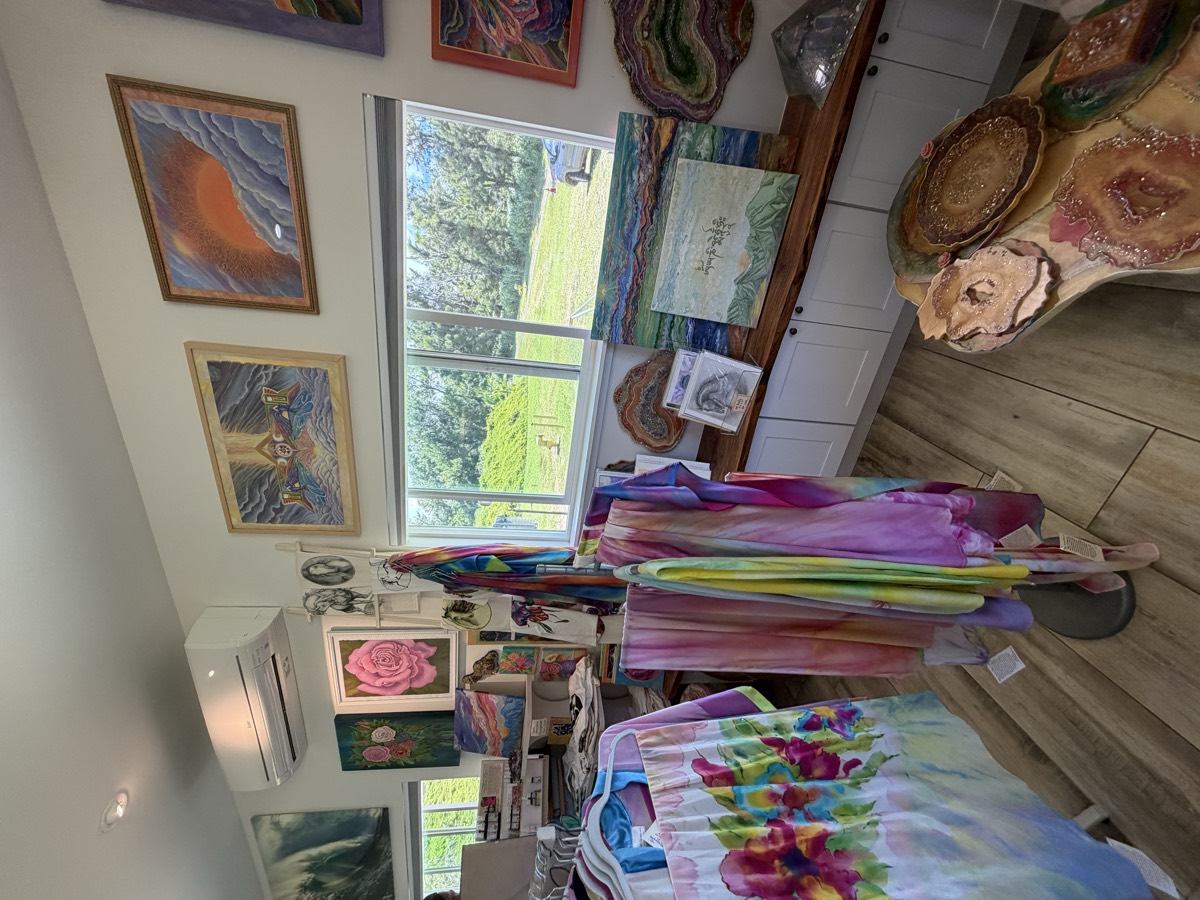 Hand dyed silks on the rack